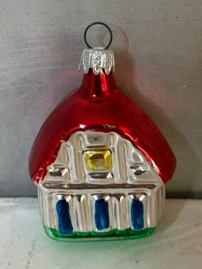 Vintage Mercury Glass Cottage Christmas Ornament Columbia